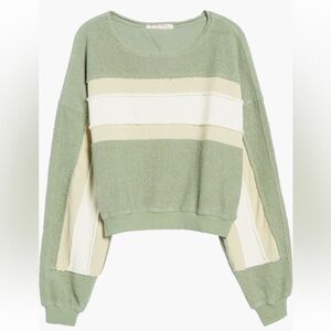 Free People Palo Alto Cotton Blend Stripe Pullover